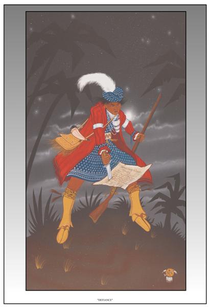 An effort was made to include the Seminole Of Florida in the general removal to Indian Territory in the West….this brought on war.  Most elusive of the Indian leaders in the Seminole war was Osceola.  Failing to capture this indomitable leader in battle, the Americans treacherously seized him under a flag of truce.